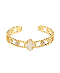 The Clover Mother of Pearl Clover Cuff