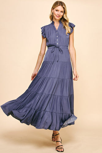 The Monroe Dress (Dusty Navy)