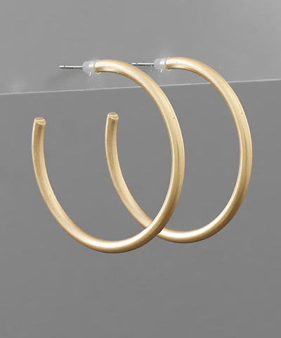 Medium Skinny Hoop (Matte Gold)