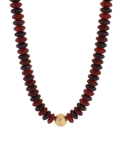 Burgundy Beaded Necklace