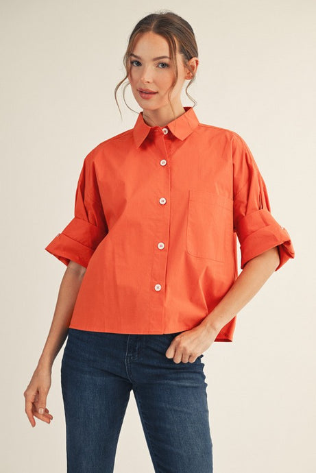 The Charlize Button Down (Orange)