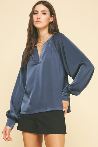 The Georgina Top (Deep Navy)