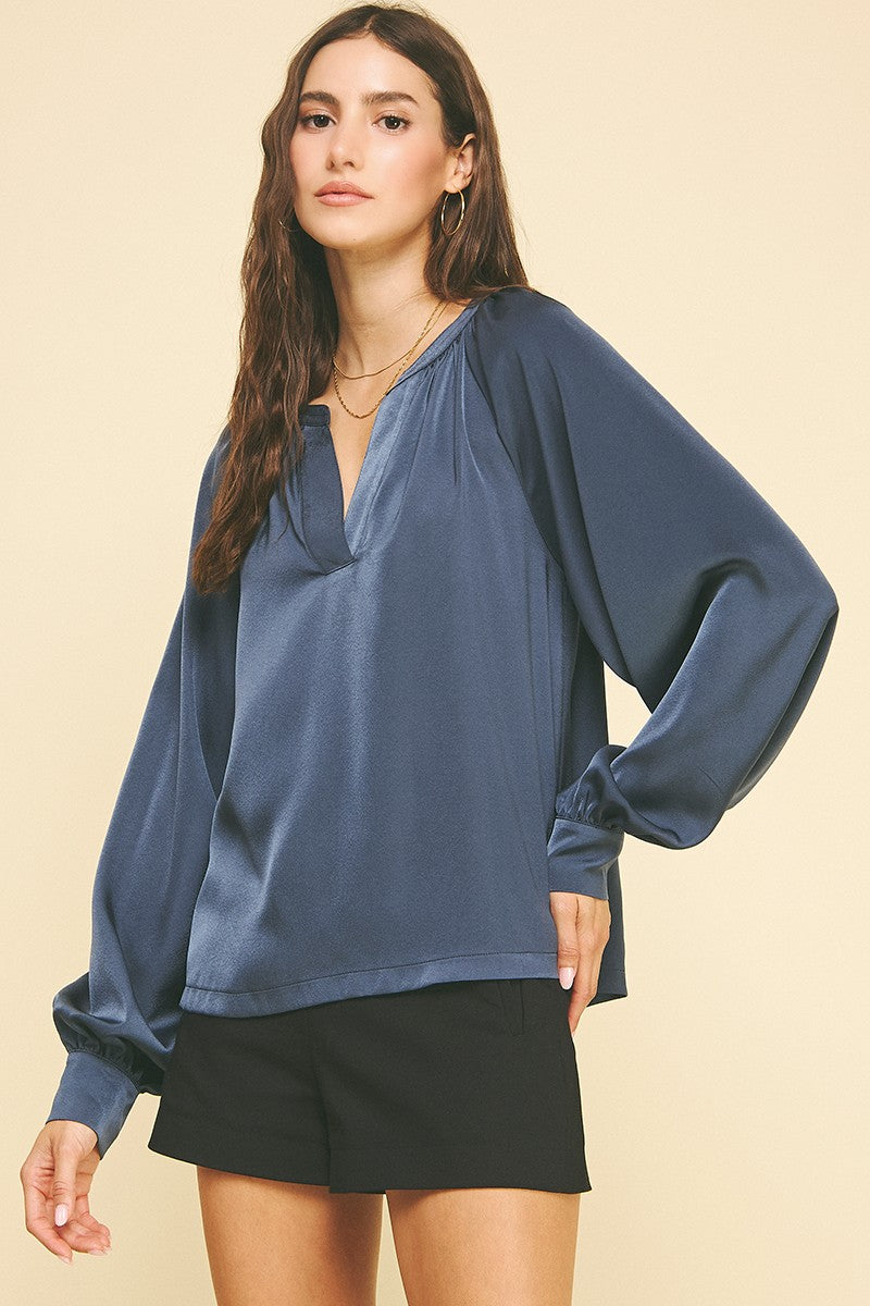 The Georgina Top (Deep Navy)