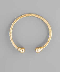 Cable Texture Gold Cuff
