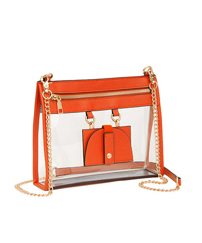 Orange Clear Stadium Game Day Bag
