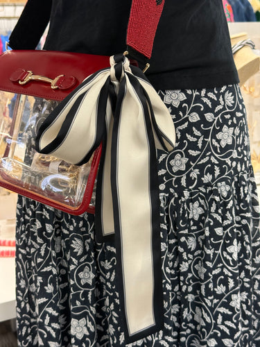 Narrow Scarf (White/Black)