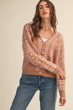 The Alena Cardigan (Beige/Pink)