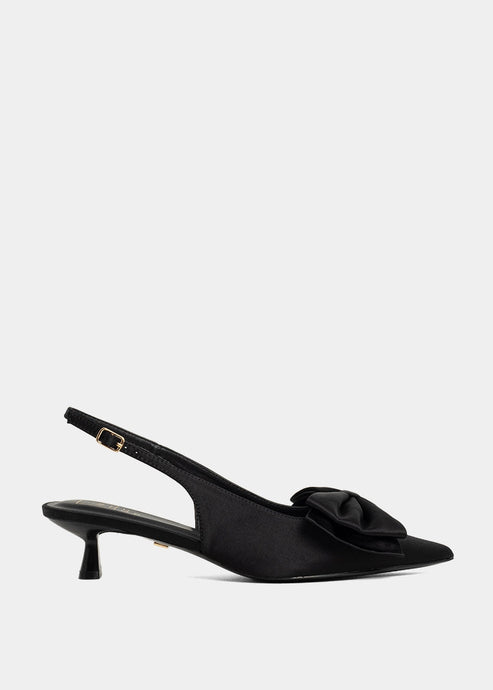 The Nora Black Kitten Heel