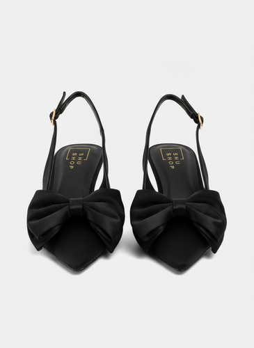 The Nora Black Kitten Heel