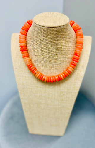Disk Bead Necklace (Orange)
