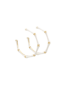 The Large Bamboo Earrings (White)