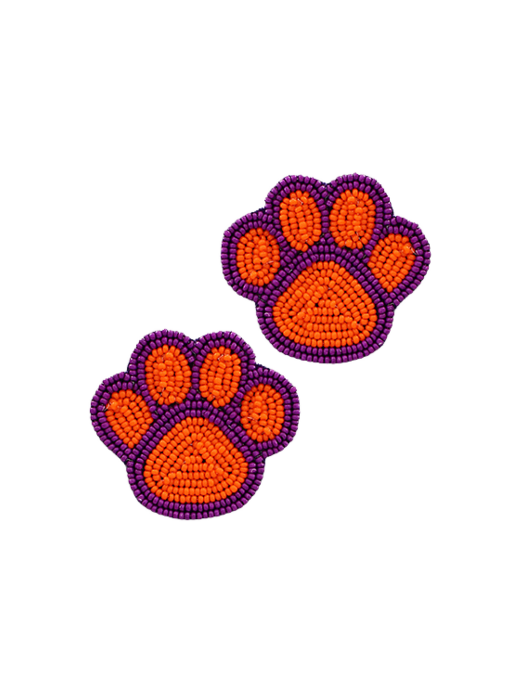 Tiger Paw Earrings (Purple Trim)