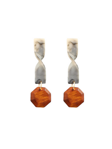 The Twisted Bar & Octagon Earrings