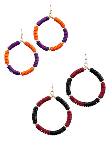 The College Bead Circle Earrings