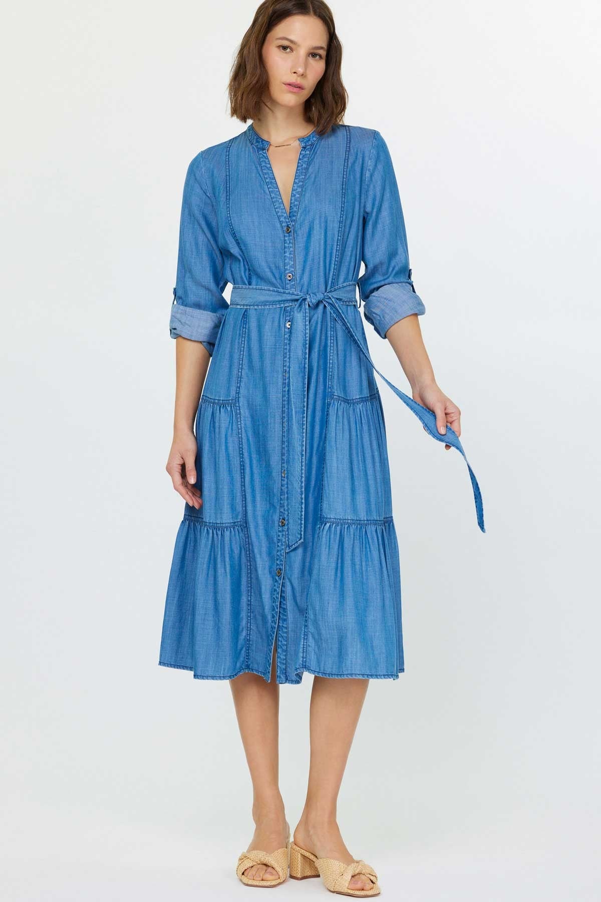 womens denim dress sale Idyllwind Women's Avalon Sleeveless Button-Down Denim Mini Dress