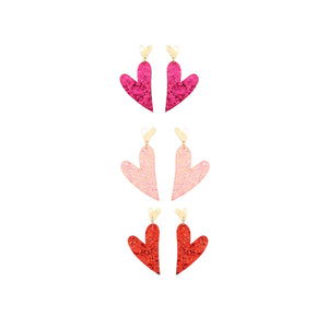 Glitter Heart Earrings