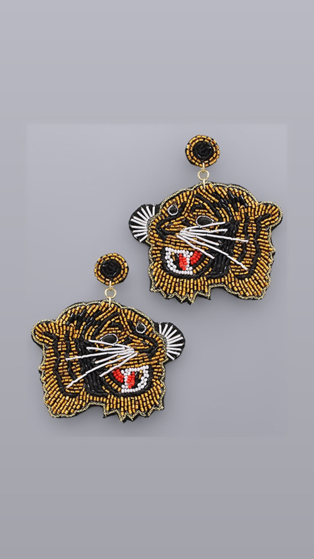 Growling Tiger Earrings