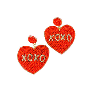 XOXO Heart Earrings (Assorted Colors)