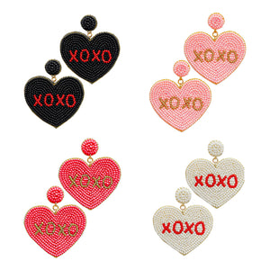 XOXO Heart Earrings (Assorted Colors)