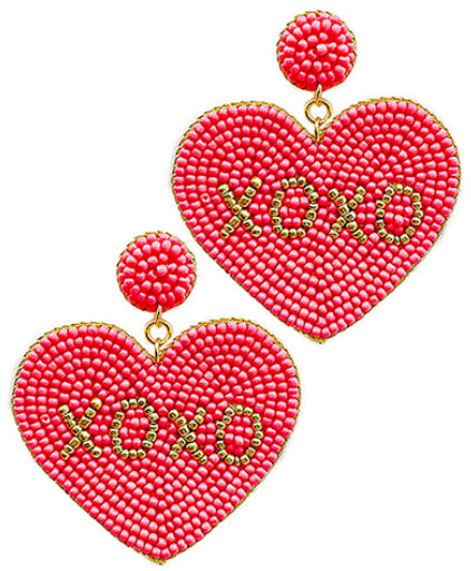 XOXO Heart Earrings (Assorted Colors)