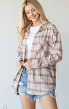 The Bethany Top (Taupe Plaid) *Final Sale